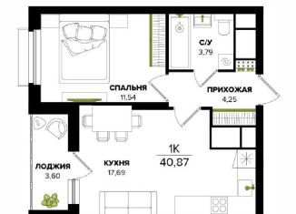 Продам однокомнатную квартиру, 40 м2, село Осиновая Гора, Восточная улица, 39