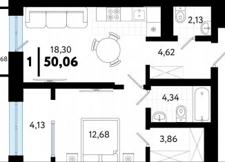 Продам 1-ком. квартиру, 46.3 м2, Тюмень, Ленинский округ