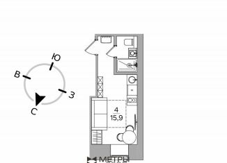 Квартира на продажу студия, 15.9 м2, Москва, улица Петровка, 17с4, метро Трубная