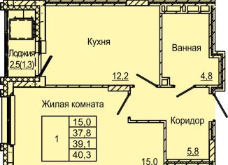 Продам 1-комнатную квартиру, 40.3 м2, Пермский край, улица Красных Командиров, 6