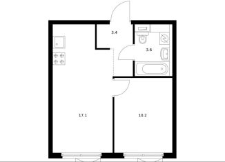 1-ком. квартира на продажу, 34.3 м2, Москва