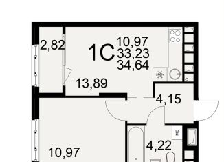 Продаю 1-комнатную квартиру, 36.1 м2, Рязань