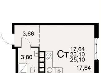 Продаю квартиру студию, 25.1 м2, Рязанская область