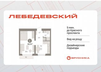 Продажа 1-комнатной квартиры, 34.2 м2, Новосибирск, Заельцовский район