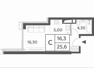 Квартира на продажу студия, 25.5 м2, Москва, проспект Генерала Дорохова, вл1к1, ЖК Вилл Тауэрс