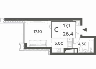 Продаю квартиру студию, 25.6 м2, Москва, проспект Генерала Дорохова, вл1к1, ЖК Вилл Тауэрс