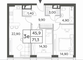 Продажа 2-ком. квартиры, 71.3 м2, Москва, проспект Генерала Дорохова, вл1к1, ЗАО