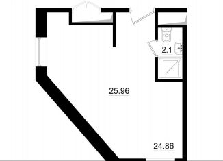 Продажа квартиры студии, 26.3 м2, Санкт-Петербург, Большой Сампсониевский проспект, 74к2, муниципальный округ Сампсониевское
