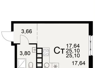 Продается квартира студия, 25.1 м2, Рязанская область