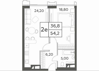 Продам 1-ком. квартиру, 54.2 м2, Москва, проспект Генерала Дорохова, вл1к1, ЖК Вилл Тауэрс