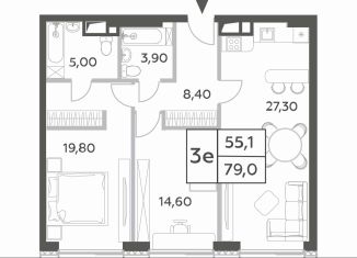 Продается 2-комнатная квартира, 79 м2, Москва, метро Ломоносовский проспект, проспект Генерала Дорохова, вл1к1