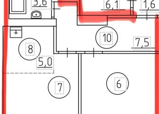 Продается 1-комнатная квартира, 41 м2, Пермь, улица Клары Цеткин, 1, Свердловский район