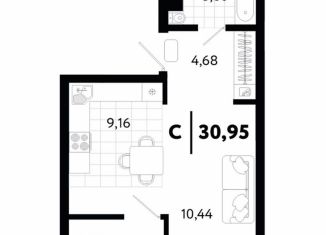 Продается квартира студия, 32.6 м2, Тюмень, Ленинский округ