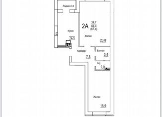 Продам 2-комнатную квартиру, 67 м2, Смоленск, улица Кутузова, 40