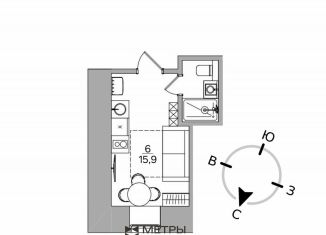 Квартира на продажу студия, 15.9 м2, Москва, улица Петровка, 17с4, метро Трубная