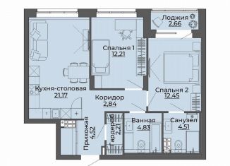 Продаю 2-ком. квартиру, 67.4 м2, Свердловская область, переулок Ударников, 33