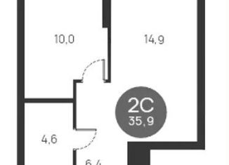 Продается 2-ком. квартира, 35.9 м2, Новосибирск, метро Площадь Ленина