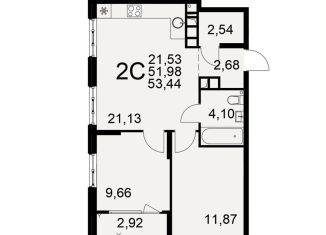 Продаю 2-ком. квартиру, 54.9 м2, Рязань