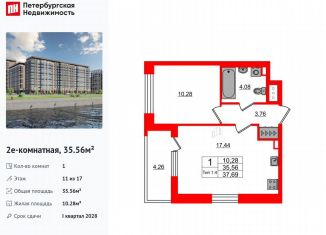 Продается однокомнатная квартира, 35.6 м2, Санкт-Петербург, муниципальный округ Невский