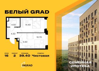 Продаю 2-комнатную квартиру, 39.4 м2, Московская область, жилой комплекс Белый Grad, 12.2