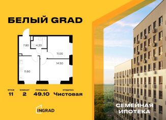 Продаю 2-комнатную квартиру, 49.1 м2, Московская область, жилой комплекс Белый Grad, 12.2