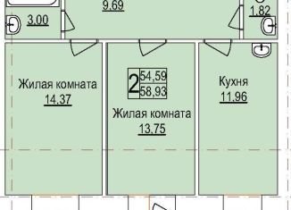 2-ком. квартира на продажу, 58.9 м2, Благовещенск, Заводская улица, 4/9