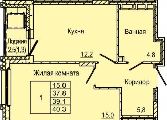 Однокомнатная квартира на продажу, 40.3 м2, Пермь, Индустриальный район, улица Красных Командиров, 6