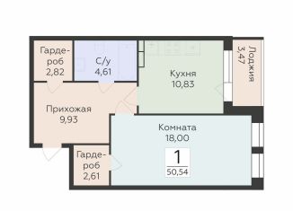 Продам 1-ком. квартиру, 50.5 м2, Воронеж, улица 45-й Стрелковой Дивизии, 259/27, Коминтерновский район