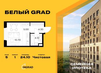 Квартира на продажу студия, 24.1 м2, Мытищи, жилой комплекс Белый Grad, 12.2