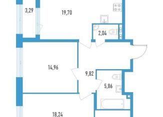 Продаю двухкомнатную квартиру, 76.5 м2, Санкт-Петербург, муниципальный округ Гагаринское, улица Типанова, 22