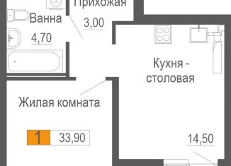 Продажа 1-ком. квартиры, 33.9 м2, Екатеринбург, улица Новостроя, 1А, метро Ботаническая