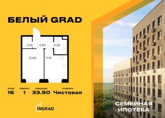 Продается 1-ком. квартира, 33.9 м2, Мытищи, жилой комплекс Белый Grad, 12.2