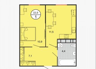 Однокомнатная квартира на продажу, 34 м2, Михайловск, переулок Ландышей, 4