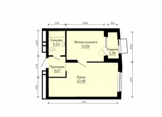 Продается 1-комнатная квартира, 43.9 м2, Свердловская область, жилой комплекс ПаркЛайф, 8