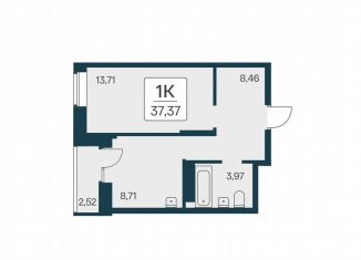 1-ком. квартира на продажу, 37.4 м2, Новосибирская область