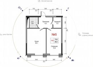 Продам 1-ком. квартиру, 49.5 м2, Обнинск