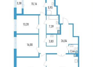 Продается 4-комнатная квартира, 138.5 м2, Санкт-Петербург, метро Звёздная, улица Типанова, 22