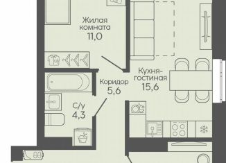 Продается двухкомнатная квартира, 55.5 м2, Волгоград, Трёхгорная улица, 27