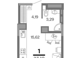 Продаю квартиру студию, 23.1 м2, Рязань, Московский район