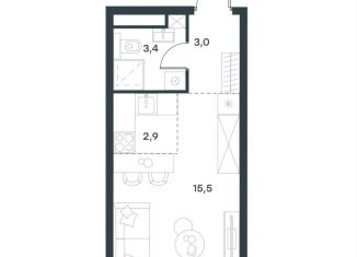 Продается квартира студия, 24.8 м2, Москва, Профсоюзная улица, 4, метро Новые Черёмушки