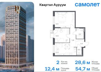 Двухкомнатная квартира на продажу, 54.7 м2, Екатеринбург, Кировский район