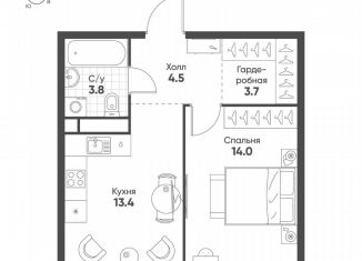 Продается 1-комнатная квартира, 39.4 м2, Москва, метро Нагатинская, улица Петра Кончаловского, 5