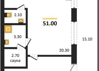 Однокомнатная квартира на продажу, 51 м2, Брянская область, улица Молодой Гвардии, 38