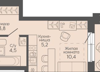 Продам квартиру студию, 26.2 м2, Волгоградская область, Трёхгорная улица, 27