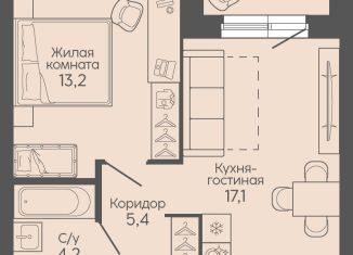 Продажа однокомнатной квартиры, 42 м2, Волгоградская область, Трёхгорная улица, 27