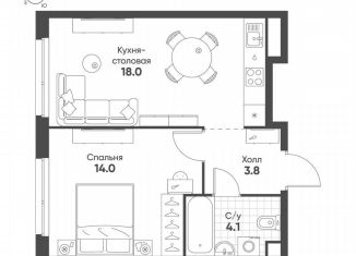 Продажа 1-ком. квартиры, 39.9 м2, Москва, метро Нагатинская, улица Петра Кончаловского, 5