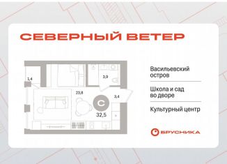 Продам квартиру студию, 32.5 м2, Санкт-Петербург, Василеостровский район