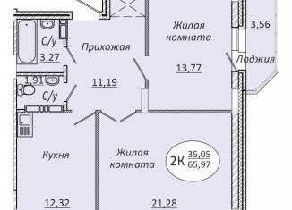 Продам двухкомнатную квартиру, 66 м2, Новосибирск, Октябрьский район, 2-я Воинская улица, 53