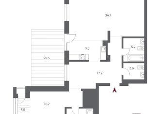 Продается 2-комнатная квартира, 97.4 м2, Новосибирск, метро Гагаринская