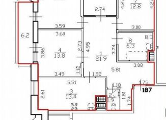 Продам 4-ком. квартиру, 101.5 м2, Санкт-Петербург, Русановская улица, 19к4, метро Рыбацкое